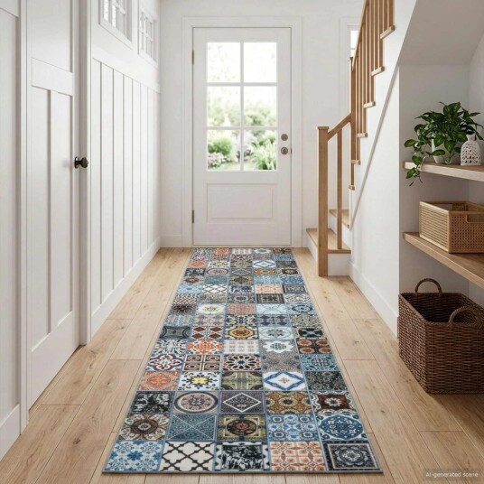vidaXL Teppe Runner ORIZ 1150 gsm Blå 100% polyester kjemisk fiber