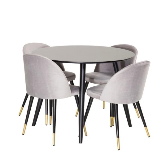 Venture Home Spisegruppe Venture Home Plaza med 4stk Velvet Stoler GR24150