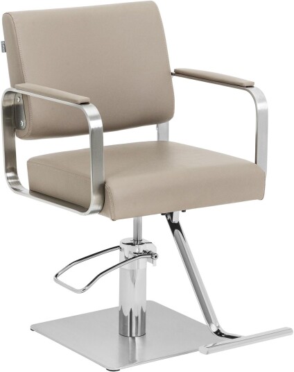 physa Frisørstol med fotstøtte 50 66 cm 200 kg beige/sølv 10040889