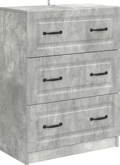 vidaXL Skuffeskap Betonggrå 66 x 34,5 x 87 cm Konstruert tre vidaXL Skuffeskap Betonggrå 66 x 34,5 x 87 cm Konstruert tre