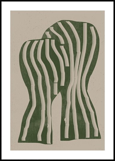 Curved Stripes Plakat / 21x30cm