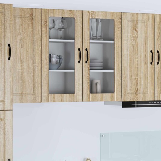 vidaXL Vegghylle PORTO 2 pcs Sonoma eik 40 x 31 x 80 cm Konstruert tre