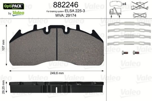 Bremseklosser VALEO 882246