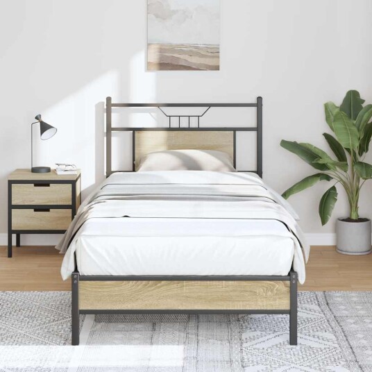 Sengeramme uten madrass sonoma eik 75x190 cm konstruert tre 4106934