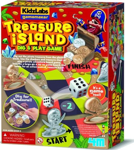 4M Kidzlabs Skatteøya – Kreativt Sett med Gipsblokk Skattejakt og Spillbrett 8+ År 4M Kidzlabs Skatteøya – Kreativt Sett med Gipsblokk Skattejakt og Spillbrett 8+ År
