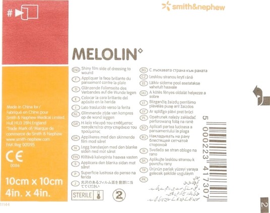 Melolin Steril 10 x 10 cm, 5 stk