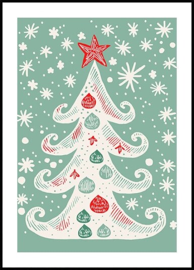 Whimsical Holiday Tree Poster Plakat / 100x150cm