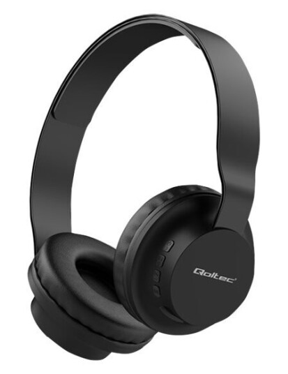 Qoltec Loud Wave - Hodetelefoner Med Mikrofon - Full Størrelse - Bluetooth - Trådløs, Kablet - 3,5 Mm Jakk - Svart Qoltec Loud Wave - Hodetelefoner Med Mikrofon - Full Størrelse - Bluetooth - Trådløs, Kablet - 3,5 Mm Jakk - Svart