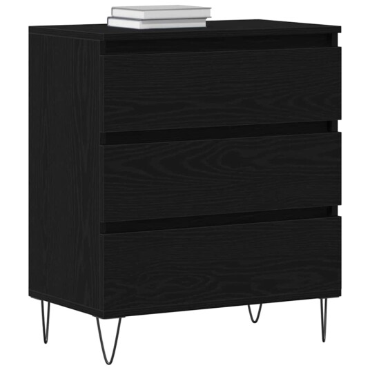 Sideboard med Skuffer Svart Eik 60x35x70 cm Ingeniørtre Sideboard med Skuffer Svart Eik 60x35x70 cm Ingeniørtre