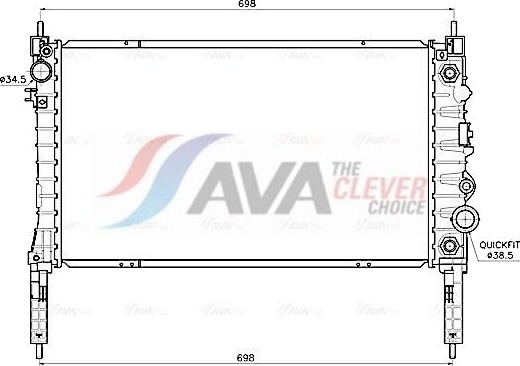 AVA COOLING SYSTEMS OL2747 Radiator motorkjøling AVA COOLING SYSTEMS OL2747 Radiator motorkjøling