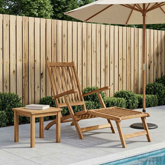 vidaXL Folding Deck Stol Naturlig Massivt Teaktre