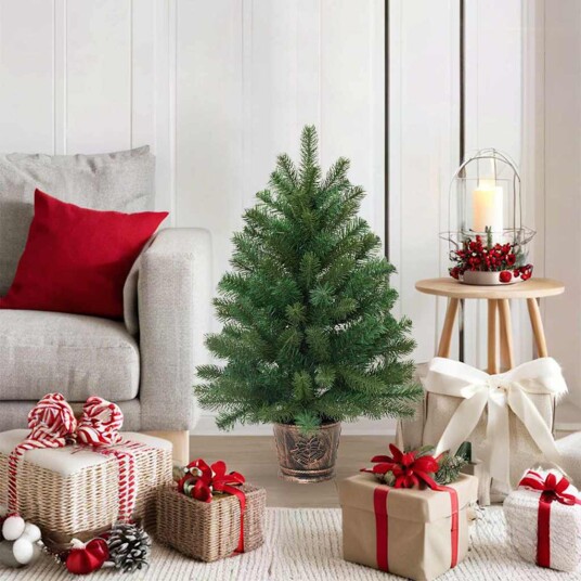Kunstig juletre med stativ grønn 95 cm PVC PE og stål