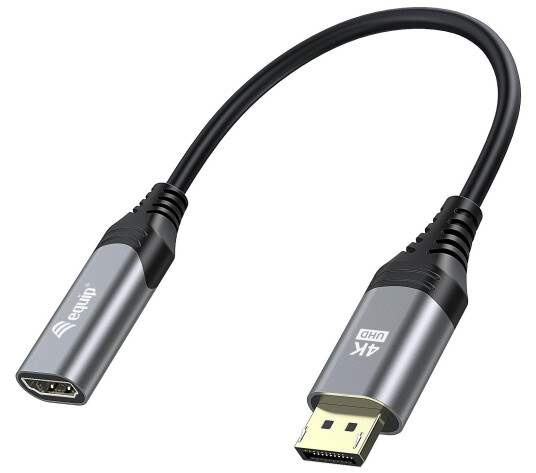 EQUIP Displayport->HDMI Adapter 1.2 St/Bu    4K/60Hz grau