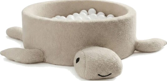 Meowbaby Boucle Turtle Ballbasseng, Oat Biscuit Beige