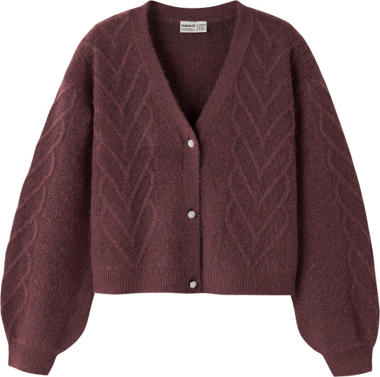 Name It Nkfopal Ls Knit Card Burgundy 146 152