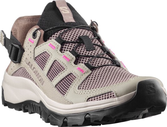 Salomon Women"s Techamphibian 5 Silver Sage/Iron/Knockout Pink 42 2/3