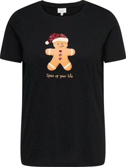 ONLY Carmakoma Carxmas Yrsa O Neck Ss Reg Tee Jrs   BLACK   42 44