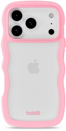 Holdit iPhone 17 Pro Wavy Deksel   Pink / Transparent