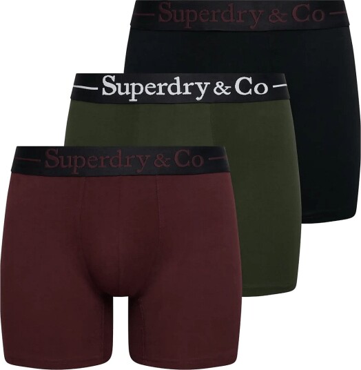 Superdry Sdry & Co Boxer Triple Pack BLACK/BURGUNDY/OLIVE GREEN XL Superdry Sdry & Co Boxer Triple Pack BLACK/BURGUNDY/OLIVE GREEN XL