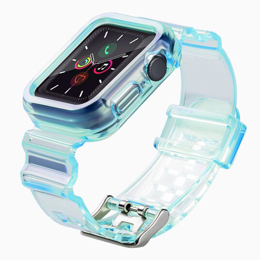 Hurtel Strap Light silikonrem med deksel til Apple Watch 44mm Blå