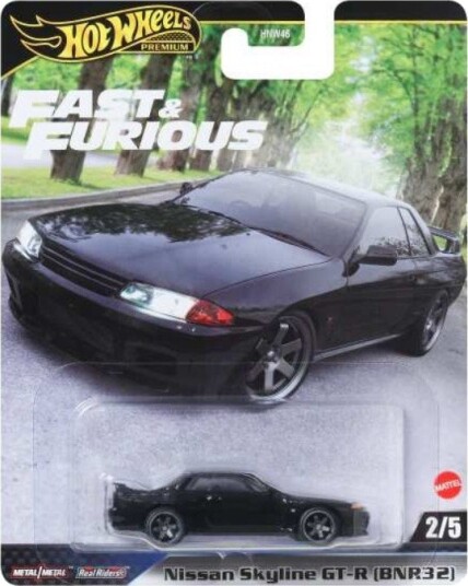 Hot Wheels Premium Fast & Furious Nissan Skyline GT R BNR32 Modellbil 1:64 Svart