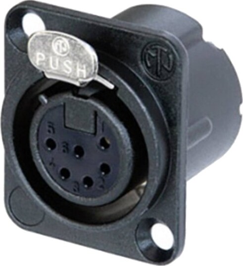 Neutrik Xlr-Kontakt Flens Hunn Rette Kontakter Poltall: 6 Svart 1 Stk Nc6fd-Lx-B-Con