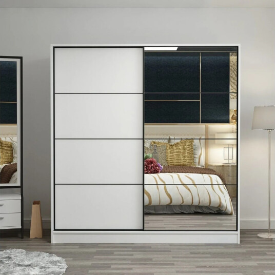 Fruitland Garderobe med Speil - Hvit
