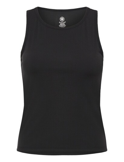 Gaiam Cropped Rib Tank Black S Gaiam Cropped Rib Tank Black S