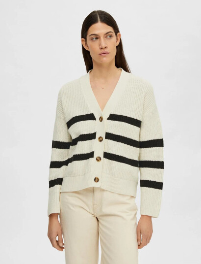 Selected Slfbloomie Ls Knit V-Neck Cardigan Noos - Multi/patterned - XS