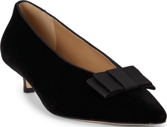 Lauren Ralph Lauren Francesca Bow-Trim Velvet Pump - BLACK/BLACK - 39