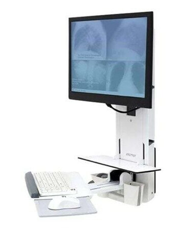 Ergotron Veggfeste for Skjerm og Tastatur, Justerbar Høyde, Sitte-Stå, Hvit Ergotron Veggfeste for Skjerm og Tastatur, Justerbar Høyde, Sitte-Stå, Hvit