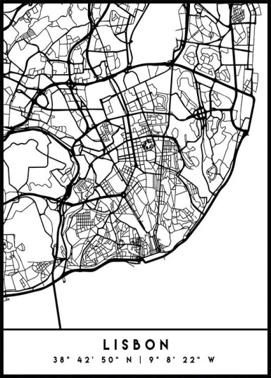 Black Maps 39 Plakat Plakat / 50x70cm