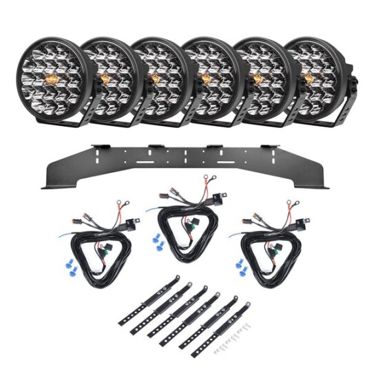 Ekstralys PURELUX 770 DRL   Rund / 18 cm / 130W 6 stk   Komplett pakke WRC