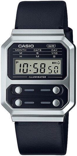 Casio Dameklokke A100WEL 1AEF Vintage LCD/Lær