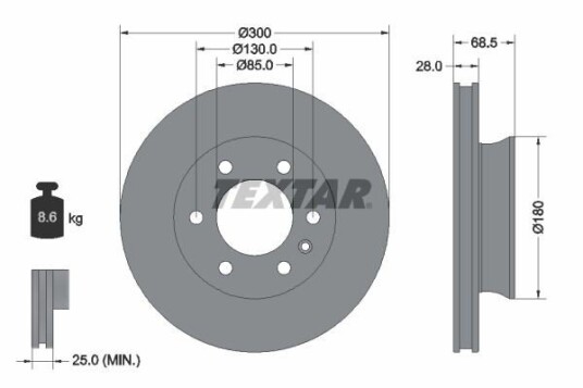 Bremseskive TEXTAR 92301203