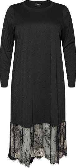Zizzi   Midikjole Madelina L/S Midi Dress   Svart