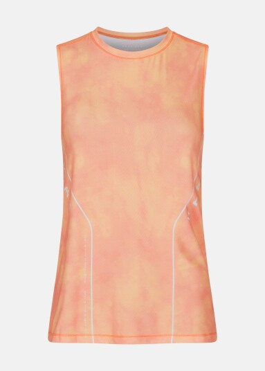 Röhnisch Block Printed Singlet Papaya Mesh Print Xs Løpesinglet