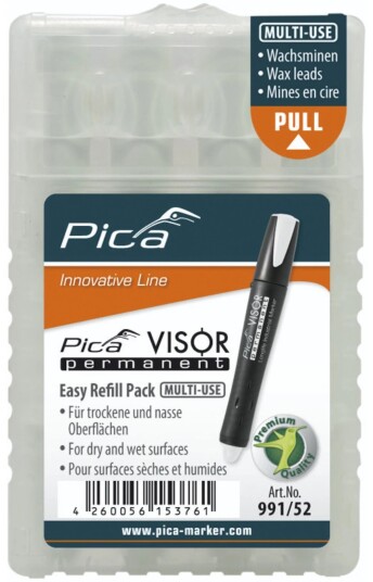 Pica Marker Visor Refillsett til permanent merkepenn   Hvit