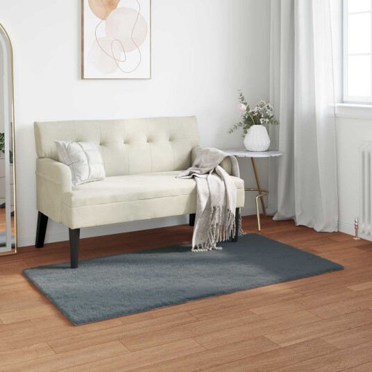 Skliikkerteppe i kunstig kaninpels OLITE Antrasitt 60 x 110 cm