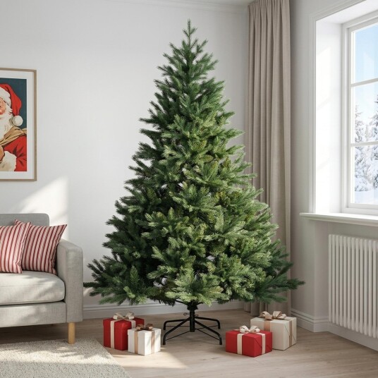 vidaXL Kunstig sammensatt juletre 210 cm PVC og metall Grønn