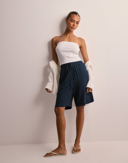 Selected Femme Blå Slfviva Mw Shorts Noos