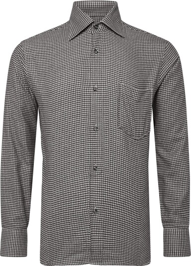 Oscar Jacobson Straight Fit Casual Spread Houndstooth BLACK BROWN 3XL
