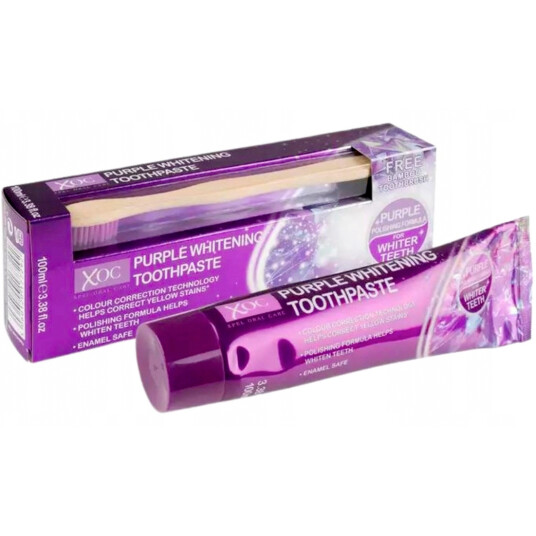 Whitening Tannkrem XOC Purple 100 ml + Tannbørste