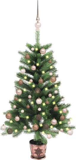 vidaXL Kunstig juletre med LED og kulesett 65 cm grønn vidaXL Kunstig juletre med LED og kulesett 65 cm grønn