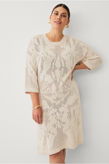 Zizzi Kjole mMesha 3/4 Abk Dress Beige
