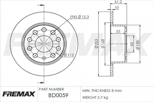 Bremseskive FREMAX BD-0059