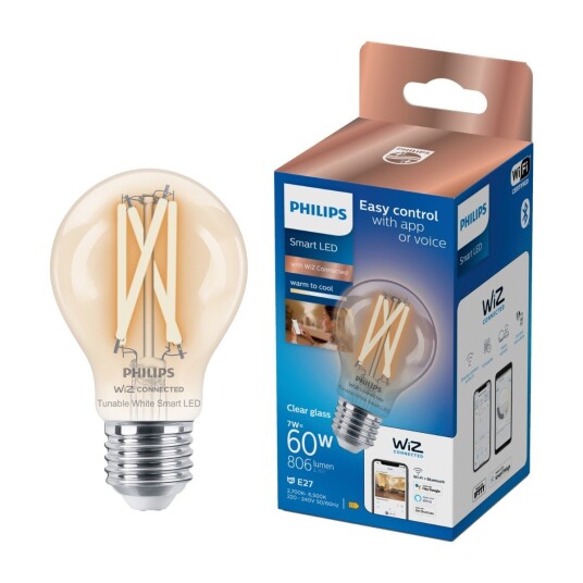 PHILIPS CL FILAMENT-SMARTPÆRE 7W A60 E27 PHILIPS CL FILAMENT-SMARTPÆRE 7W A60 E27