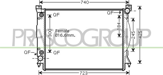 Radiator, motorkjøling PRASCO AD020R012