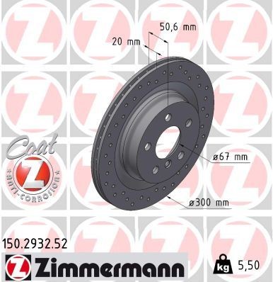 Bremseskive ZIMMERMANN 150.2932.52 Bremseskive ZIMMERMANN 150.2932.52