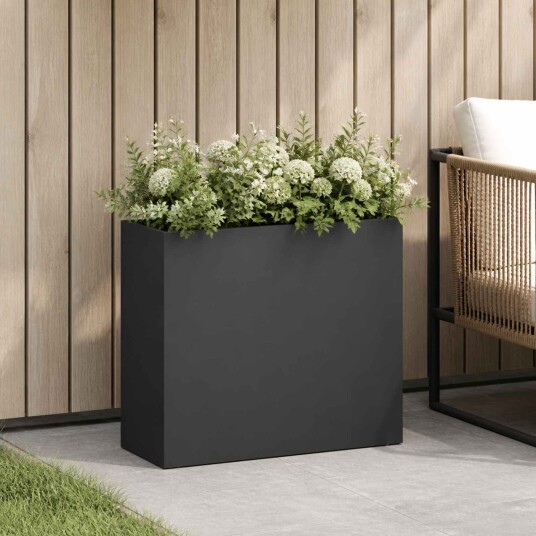 vidaXL Hageblomsterpotte Svart 50 x 20 x 40 cm Kaldvalsestål